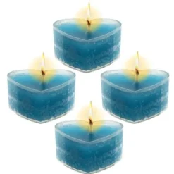 Badaboum Bougie Chauffe Plat Coeur Turquoise X 4 Pi Ces