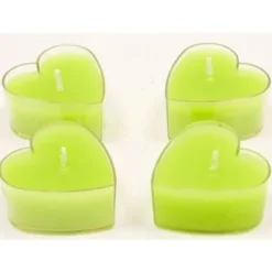 Badaboum Bougie Chauffe Plat Coeur Vert Anis X 4 Pi Ces
