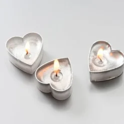 Badaboum Bougie Chauffe Plat Coeur Argent X 4 Pi Ces