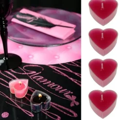 Badaboum Bougie Chauffe Plat Coeur Fuchsia X 4 Pi Ces