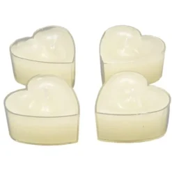 Badaboum Bougie Chauffe Plat Coeur Ecru X 4 Pi Ces