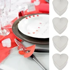 Badaboum Bougie Chauffe Plat Coeur Blanche X 4 Pi Ces