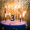 Online Bougie Chiffre 3 Paillet E Bleu Marine Theme Joyeux Anniversaire