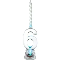 Hot Bougie Led Anniversaire Chiffre 6 Theme Joyeux Anniversaire