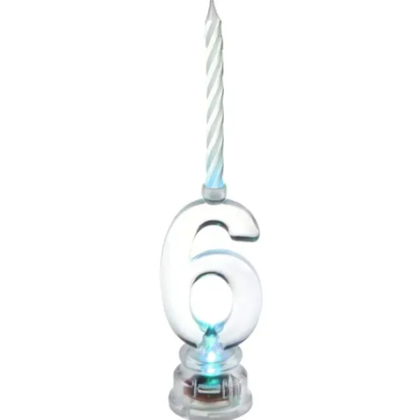 Hot Bougie Led Anniversaire Chiffre 6 Theme Joyeux Anniversaire
