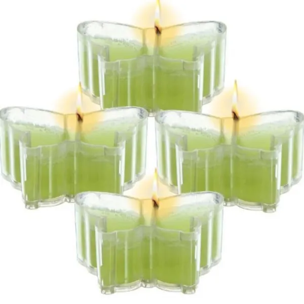 Badaboum Bougie Mariage Chauffe Plat Papillon Vert Anis X 4 Pi Ces New