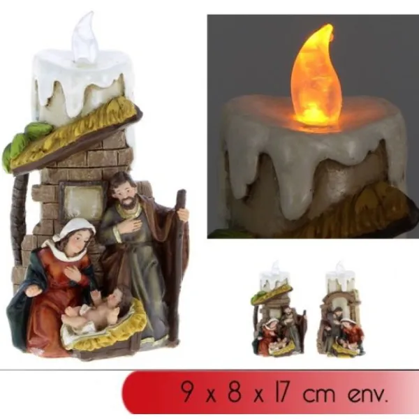 Badaboum Bougie Noel De La Nativit Avec Led Discount