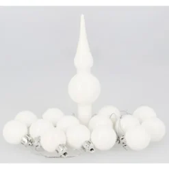Badaboum Boule De Noel Avec Cimier Blanc X 14 Pi Ces Outlet