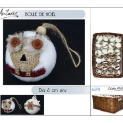 Badaboum Boule De Noel Coton Et Jute