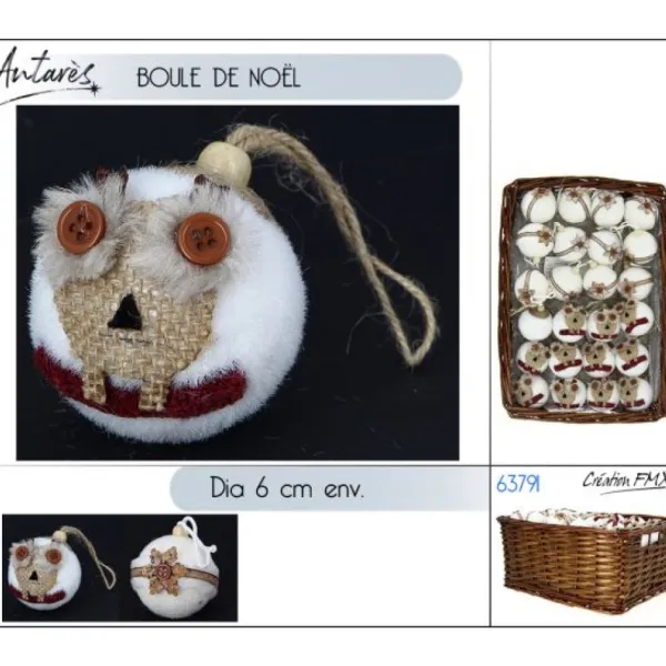 Badaboum Boule De Noel Coton Et Jute
