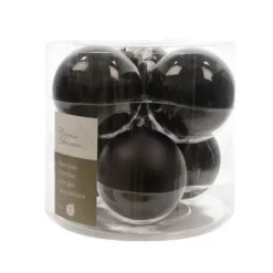 Badaboum Boule De Noel Noire En Verre X 6 Pi Ces Discount