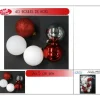 Badaboum Boule De Noel Omea Blanche Et Rouge X 40 Pi Ces Outlet
