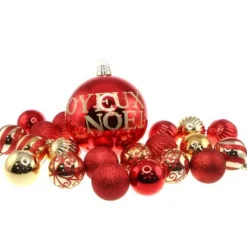 Badaboum Boule De Noel Or Et Rouge Joyeux Noel X 21 Pi Ces