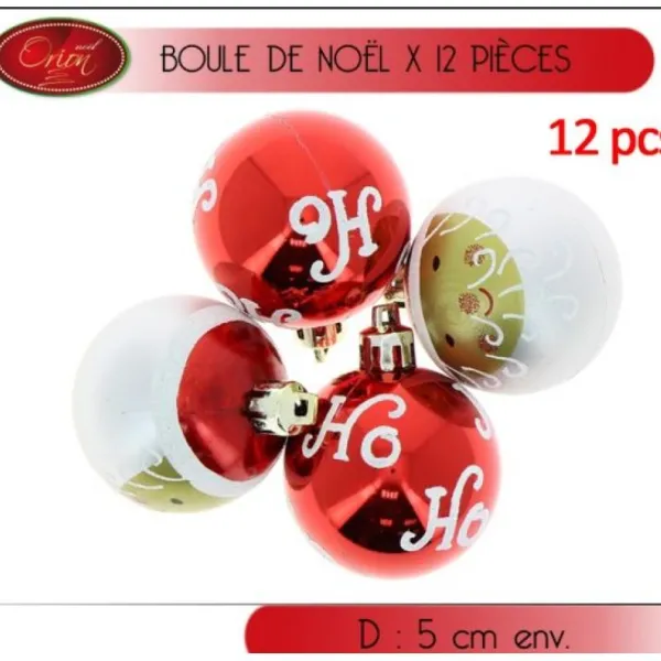 Badaboum Boule De Noel Rouge Et Blanche X 12 Pi Ces Discount