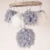 Badaboum Boule Plume Grise 20 Cm