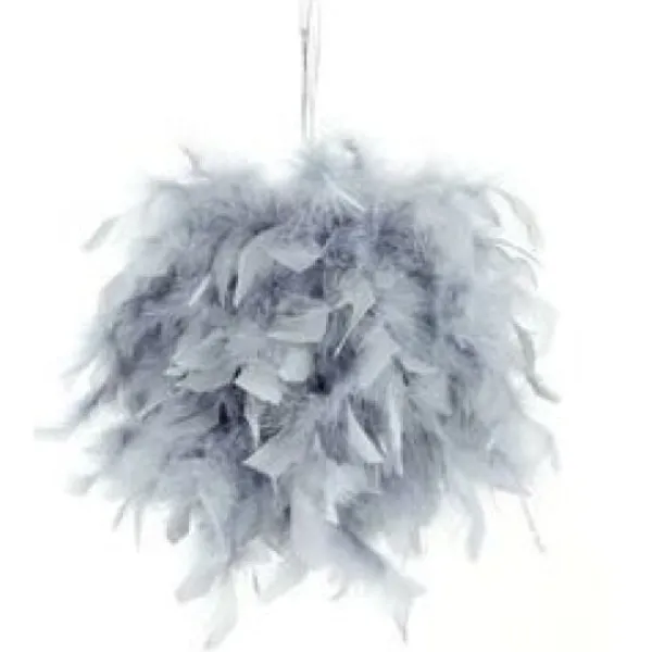 Badaboum Boule Plume Grise 20 Cm
