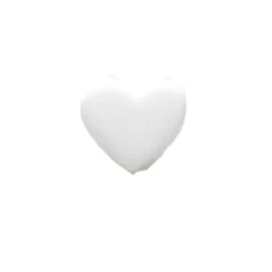 Badaboum Bouton Fantaisie Coeur Blanc 13Mm X 6 Pi Ces