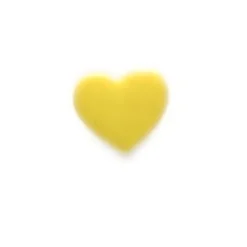 Badaboum Bouton Fantaisie Coeur Jaune 13Mm X 6 Pi Ces