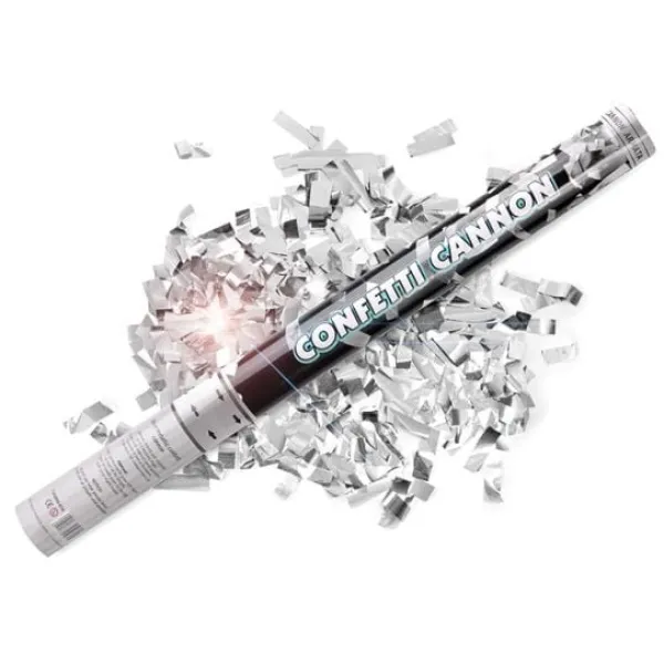 Badaboum Canon Confettis Argent 60 Cm