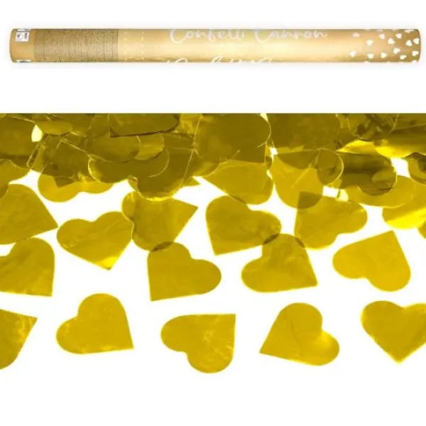 Badaboum Canon Confettis Coeur Or 60 Cm