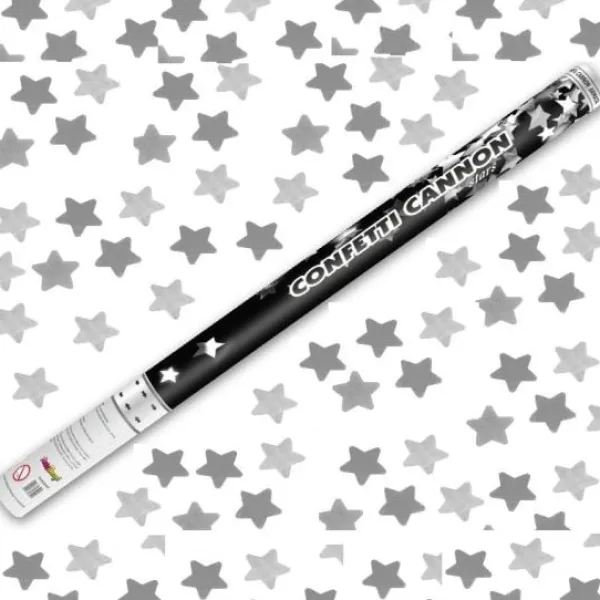 Badaboum Canon Confettis Mariage Etoile Argent 80Cm