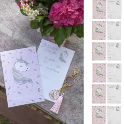 Hot Cartes D'Invitation Licorne X 6 Pi Ces Theme Licorne