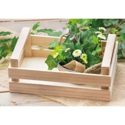 Badaboum Centre De Table 3 Grandes Cagettes En Bois Naturel