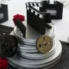 Centre De Table Clap De Film Ardoise Theme Cinema