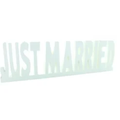 Badaboum Centre De Table Just Married Blanc En Bois