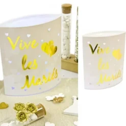 Badaboum Centre De Table Led Vive Les Mari S Or