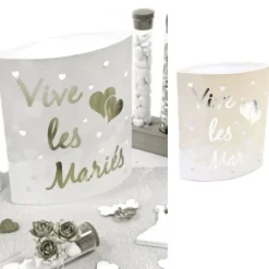 Badaboum Centre De Table Led Vive Les Mari S Argent