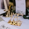 Badaboum Centre De Table Mot Livre D'Or Or En Plexi