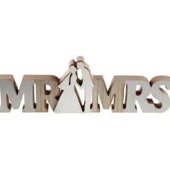 Badaboum Centre De Table Mr Mrs En Bois Naturel