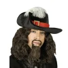 Badaboum Chapeau Mousquetaire Noir Avec Plumes Autruche