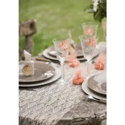 Hot Chemin De Table Dentelle Lurex Argent Theme Dentelle