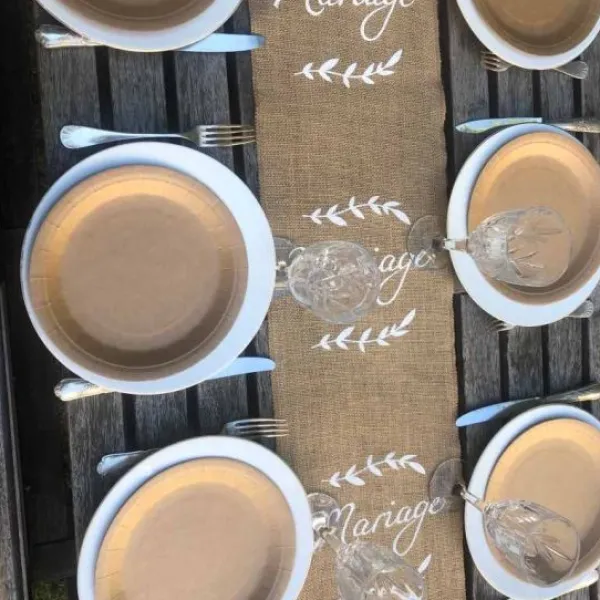 New Chemin De Table En Jute Mariage Theme Jute