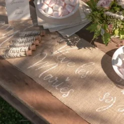 Sale Chemin De Table En Jute Vive Les Mari S Theme Jute