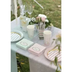 Badaboum Chemin De Table Intisse Plumetis Rose