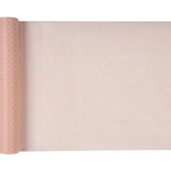 Badaboum Chemin De Table Intisse Plumetis Rose
