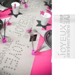 Hot Chemin De Table Joyeux Anniversaire Blanc Theme Joyeux Anniversaire