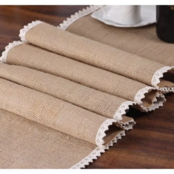 New Chemin De Table Jute Et Dentelle Champetre 28 Cm X 5 M Tres Theme Dentelle