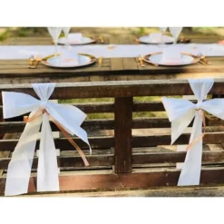 Badaboum Chemin De Table Lin Blanc Vive Les Mari S Rose Gold
