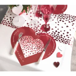 Badaboum Chemin De Table Mariage Avec Coeur Rouge 26Cm X 3M