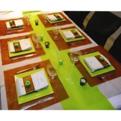Badaboum Chemin De Table Mariage Intisse Vert Sapin Online
