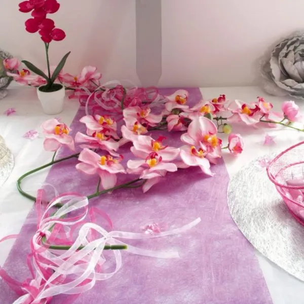 Badaboum Chemin De Table Mariage Rose Fanon 30 Cm X 5 M Tres Clearance