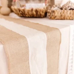 Discount Chemin De Table Mariage Toile De Jute Et Lin 30 Cm X 3 M Theme Eco-Responsable
