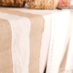 Discount Chemin De Table Mariage Toile De Jute Et Lin 30 Cm X 3 M Theme Eco-Responsable