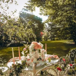 Badaboum Chemin De Table Romantique Vintage Tissu Blanc