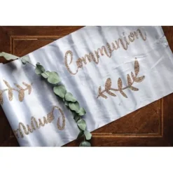 Chemin De Table Satin Communion Paillettes Theme Communion