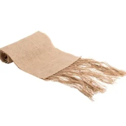 Chemin De Table Toile De Jute Et Franges Theme Jute